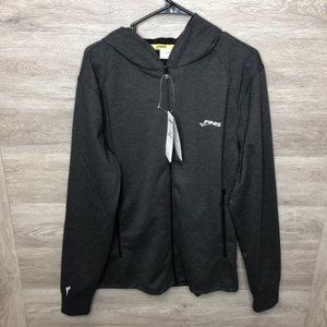 Finis Mens Large Black Tech Jacket Full Zip Hoodie